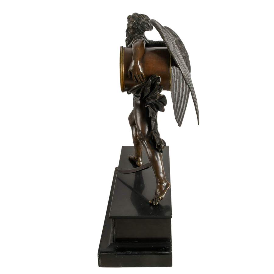 Tiffany & Co. Lurasco Frères Figural Bronze Chronos Mantel Clock-3