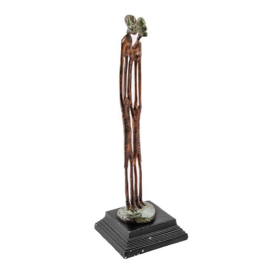 Modernist Metal Abstract Couple Sculpture-6