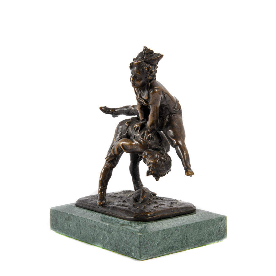 Alfred Barye Bronze "Leap Frog" Sculpture-4