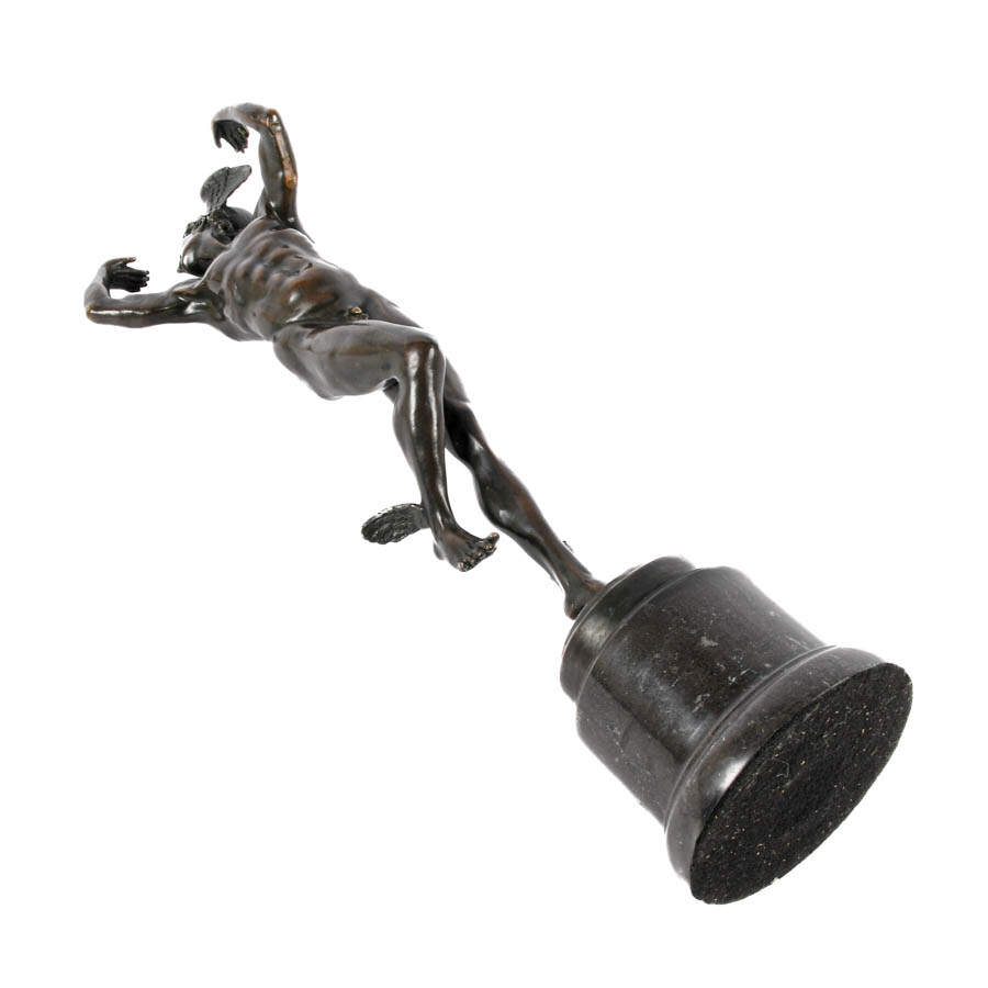 Bronze Sculpture of Mercury After B. Cellini on a Marble Base-8