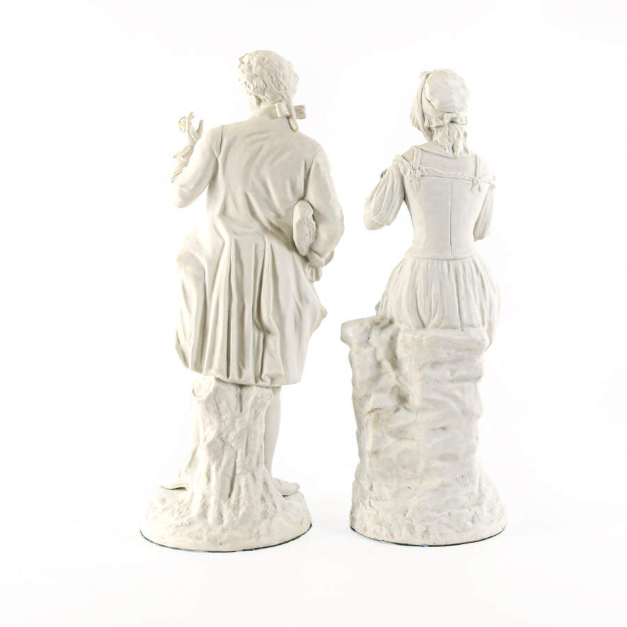 Antique Pair of Continental Porcelain Figurines-3