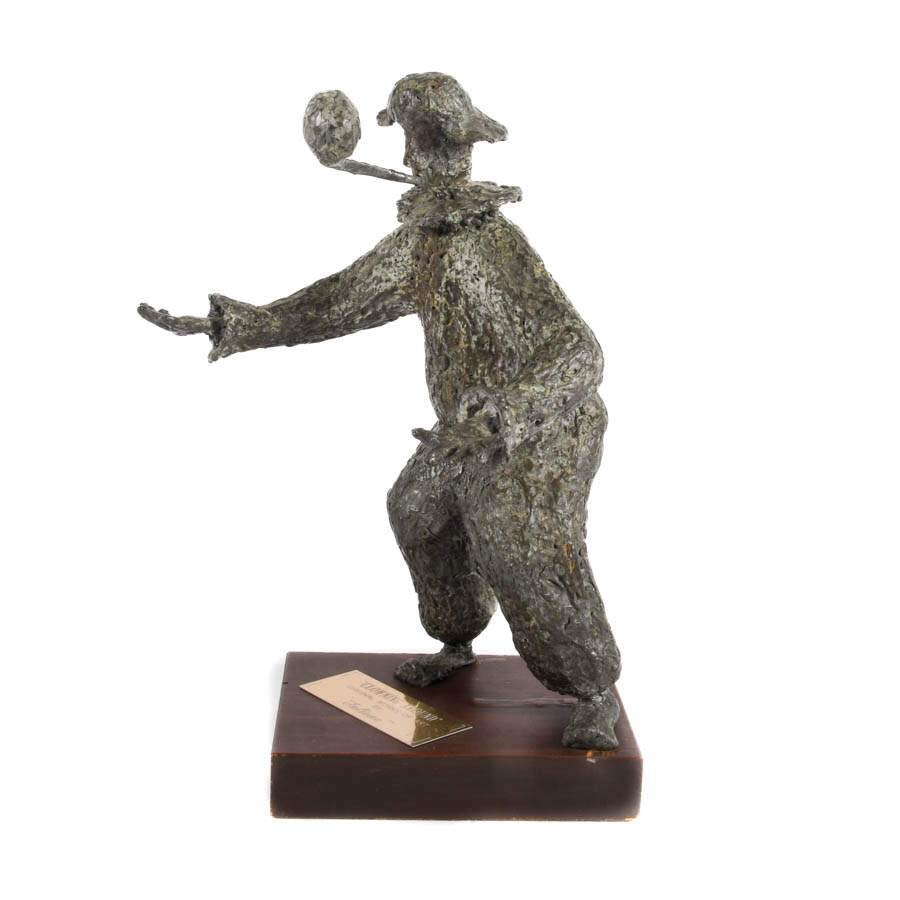 "Clowning Around" Clown Sculpture Signed Juliene-3