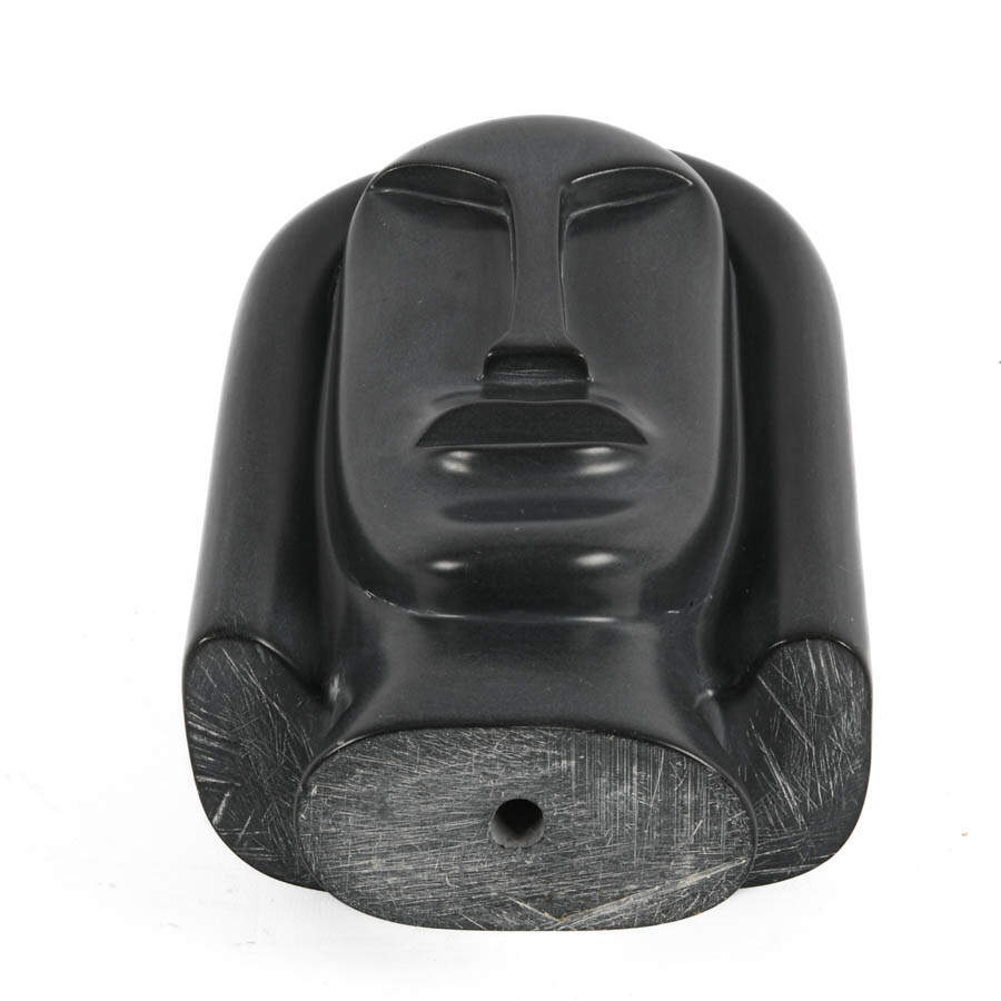 Mid-Century Modern Signed Hymie Modernist Face Sculpture-8