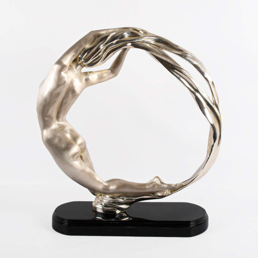 Enrique Jolly "Full Moon" Silver Woman Statue-6