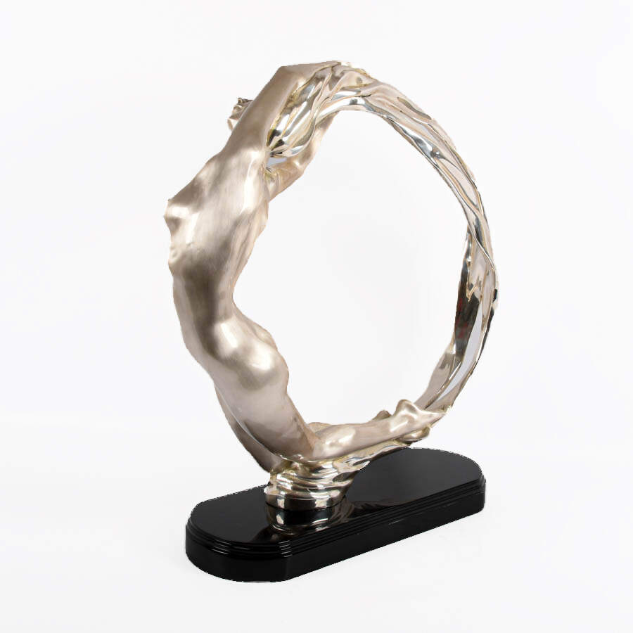 Enrique Jolly "Full Moon" Silver Woman Statue-5