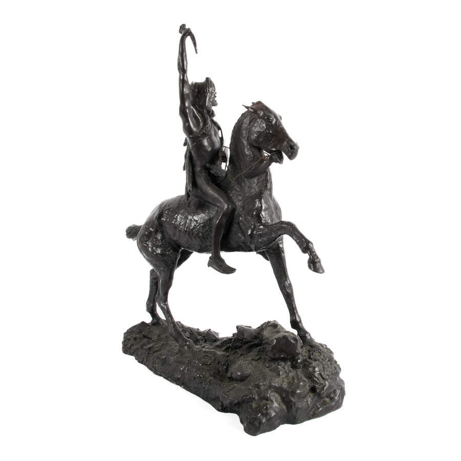 Bronze "The Scalp" Sculpture After Frederick Remington-7