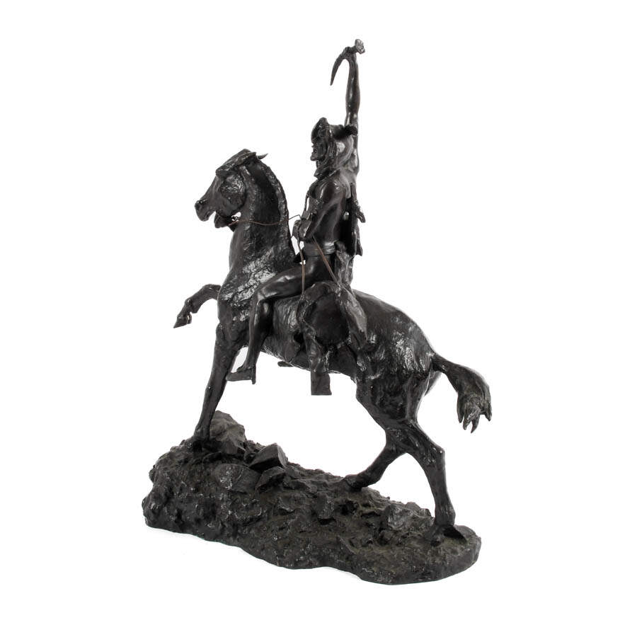 Bronze "The Scalp" Sculpture After Frederick Remington-4