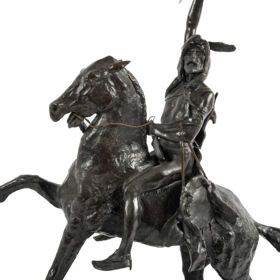 Bronze "The Scalp" Sculpture After Frederick Remington-3