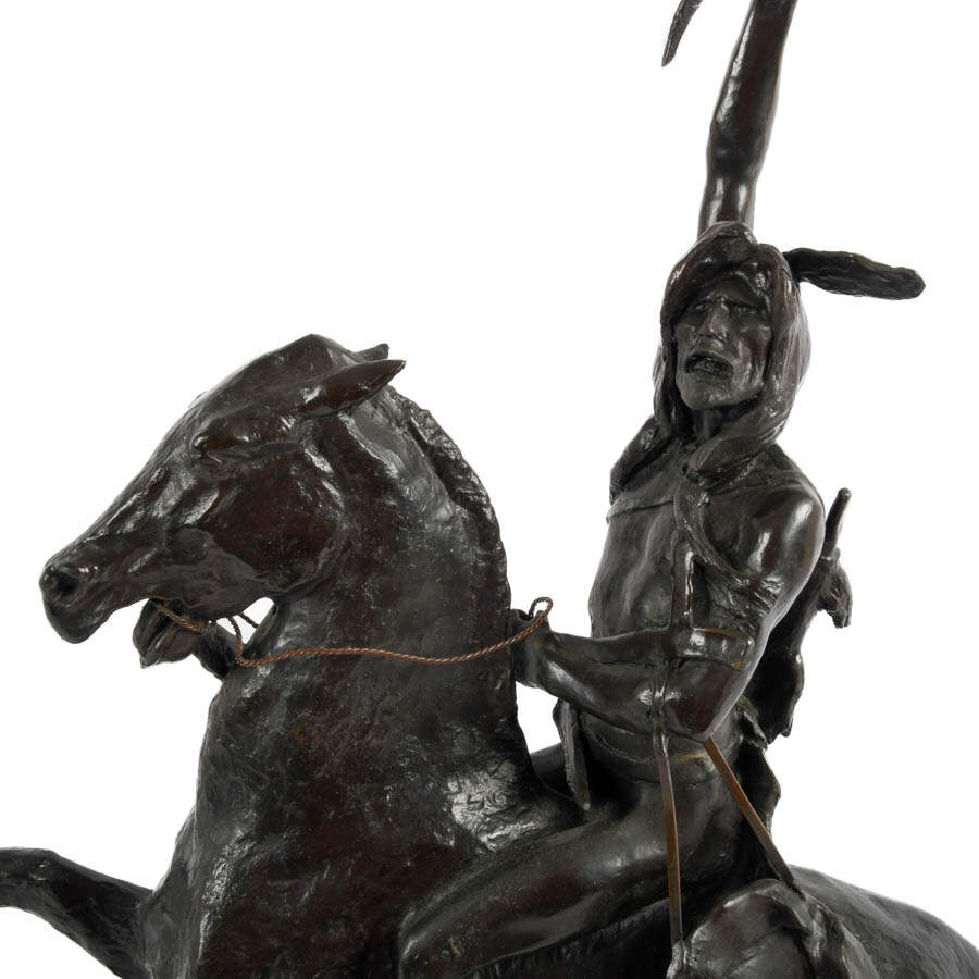 Bronze "The Scalp" Sculpture After Frederick Remington-2