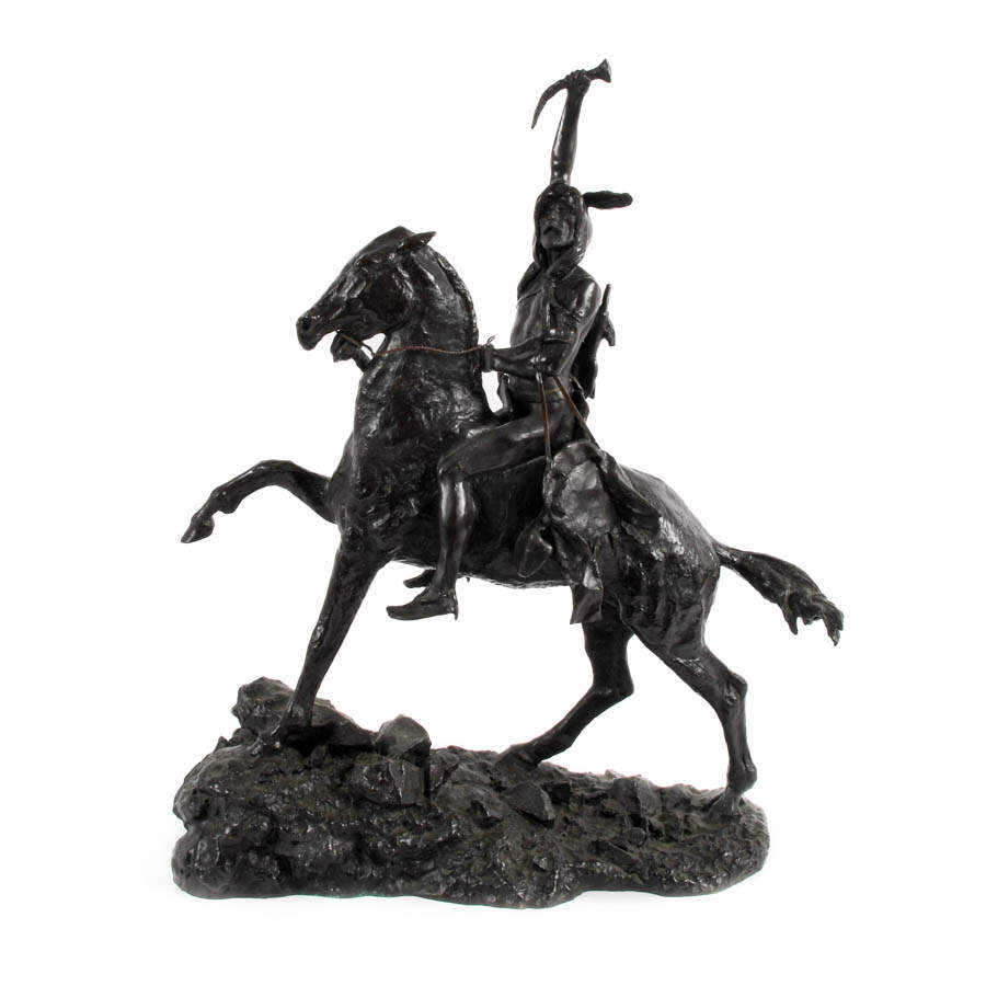 Bronze "The Scalp" Sculpture After Frederick Remington-1