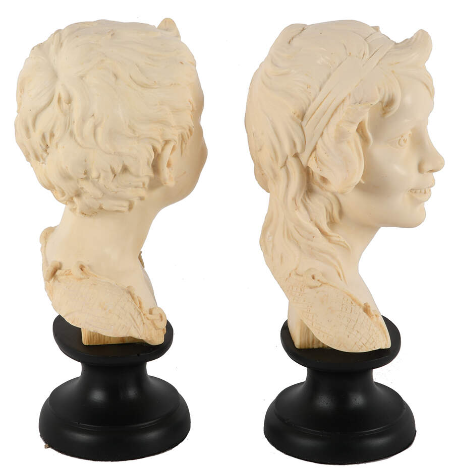 Pair of Santini Figural Resin Busts-3