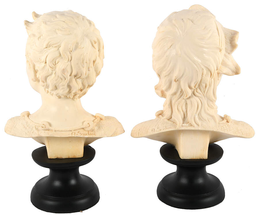 Pair of Santini Figural Resin Busts-2
