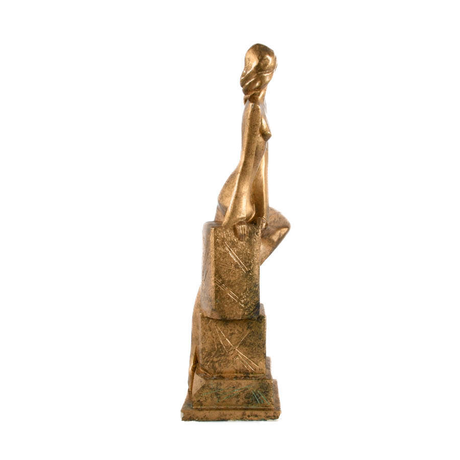 Gilded Statue of a Seated Lady-7