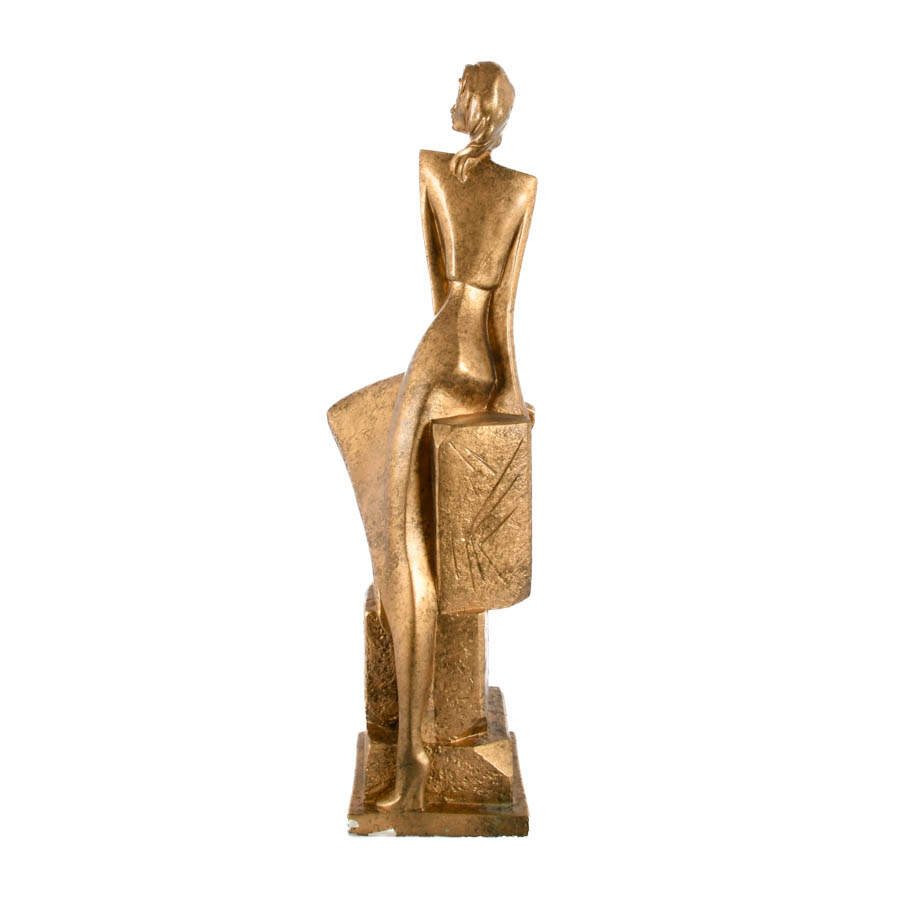Gilded Statue of a Seated Lady-6