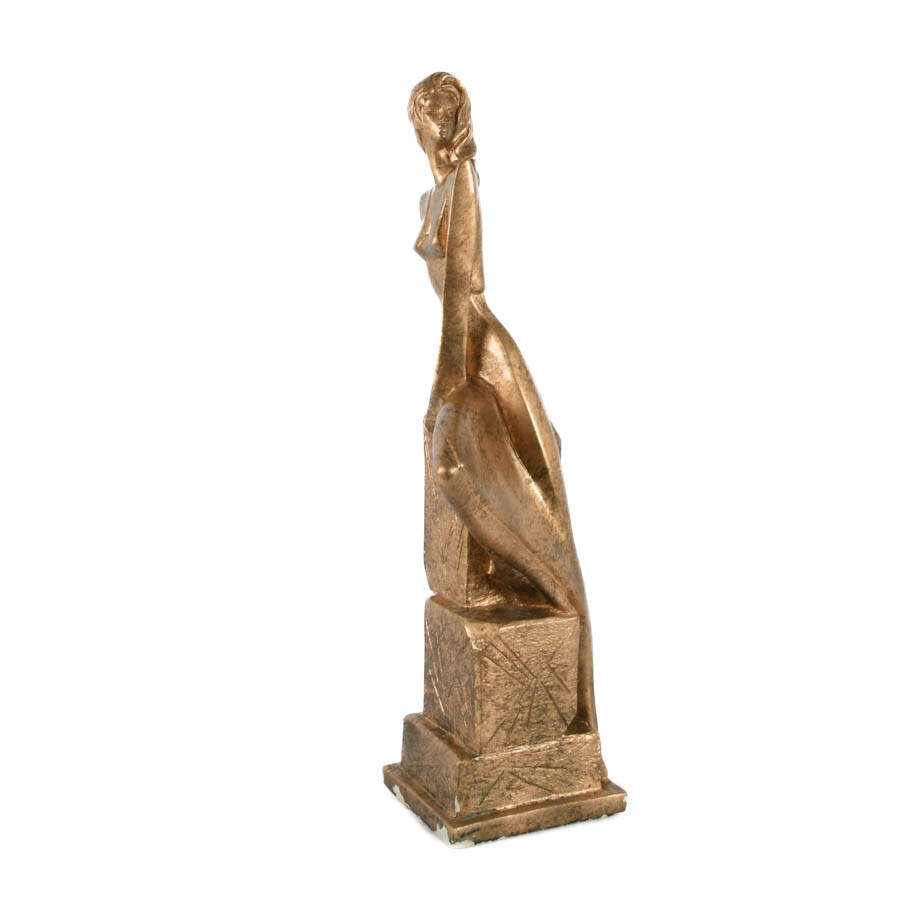 Gilded Statue of a Seated Lady-3