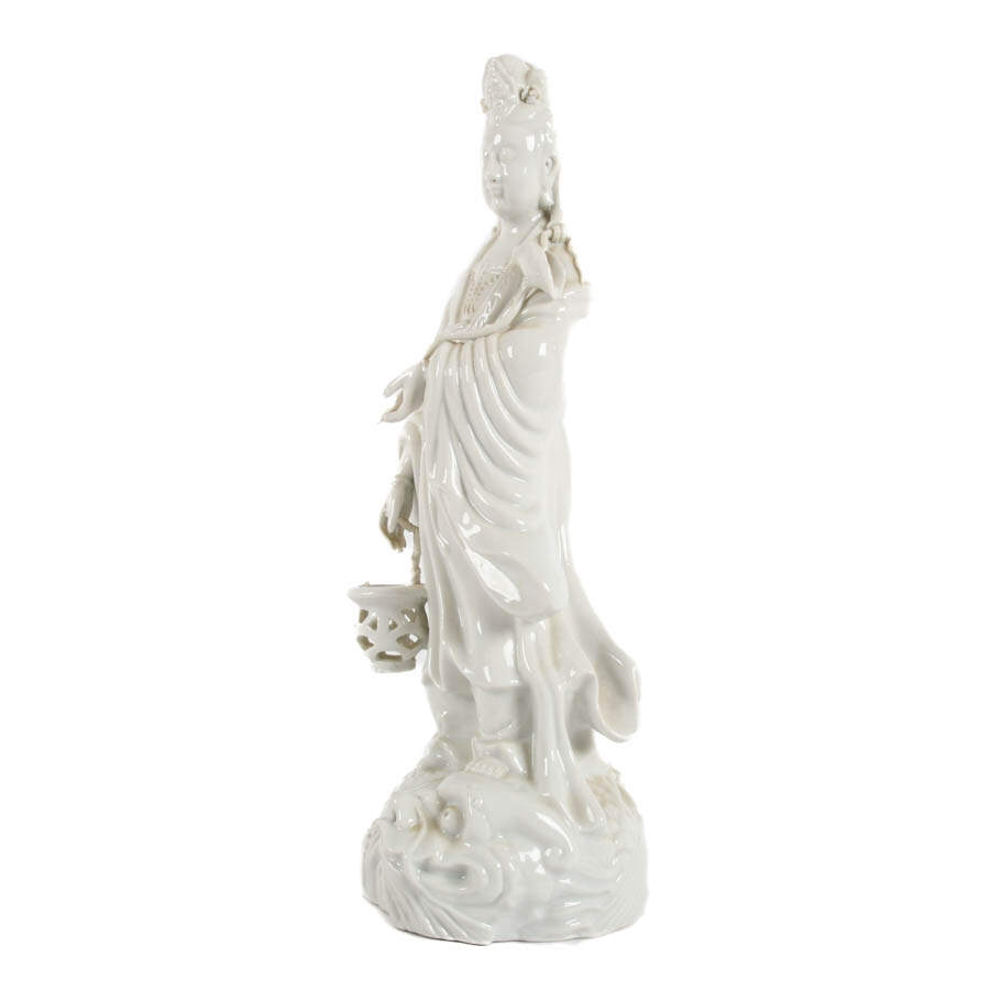 Chinese Blanc de Chine Guan Yin Statue-5