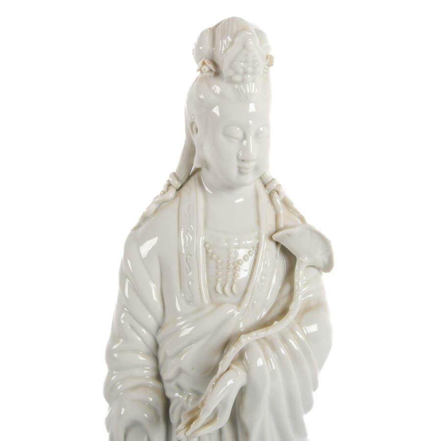 Chinese Blanc de Chine Guan Yin Statue-2