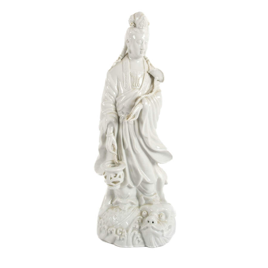 Chinese Blanc de Chine Guan Yin Statue-1