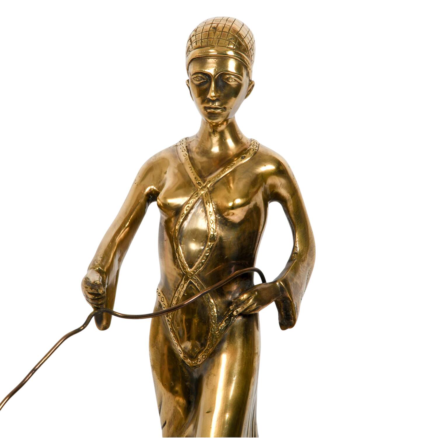 Bronze Art Deco Figural Dog and Lady Grouping Sculpture-4