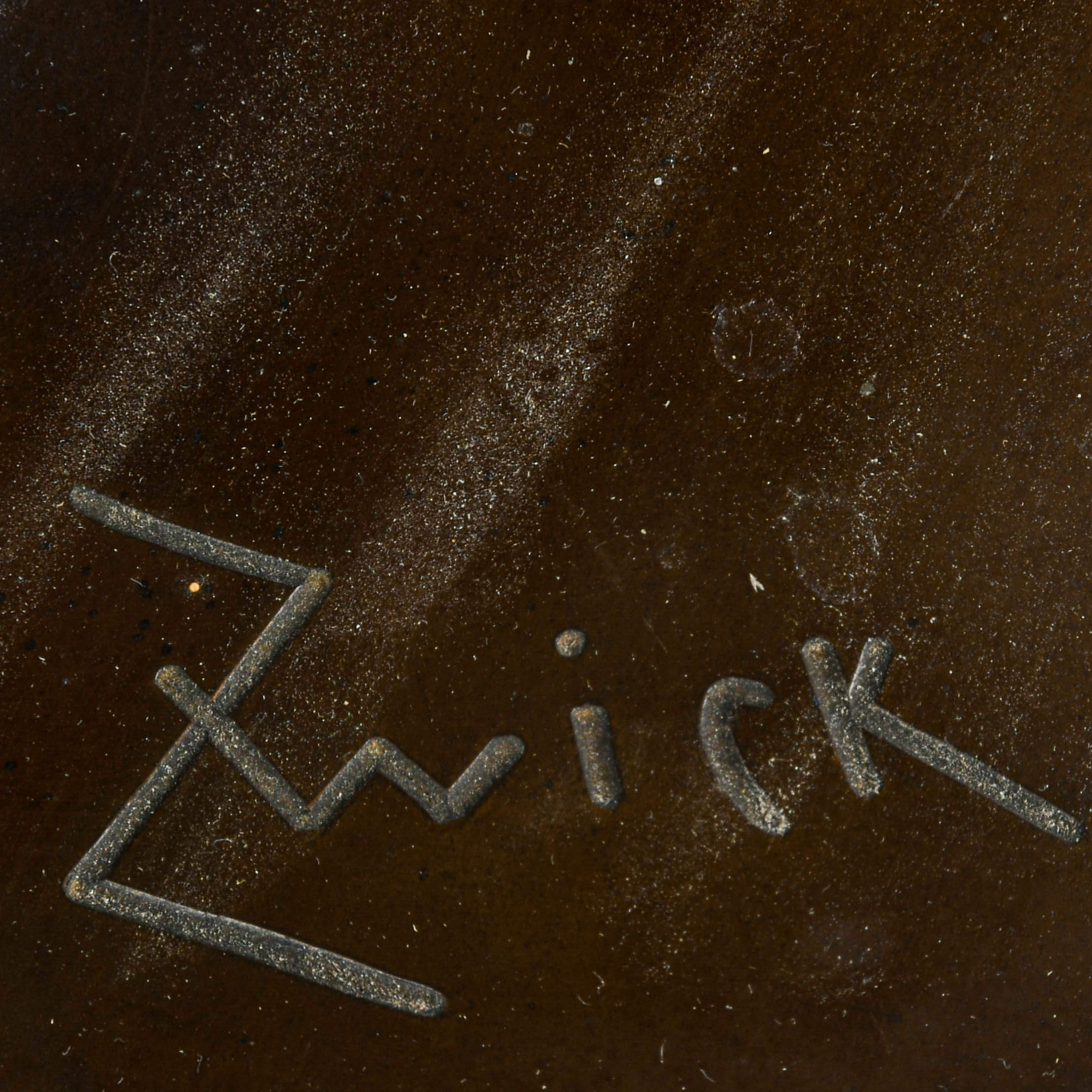 Bronzed Metal Worker Sculpture After Wilhelm Zwick-6