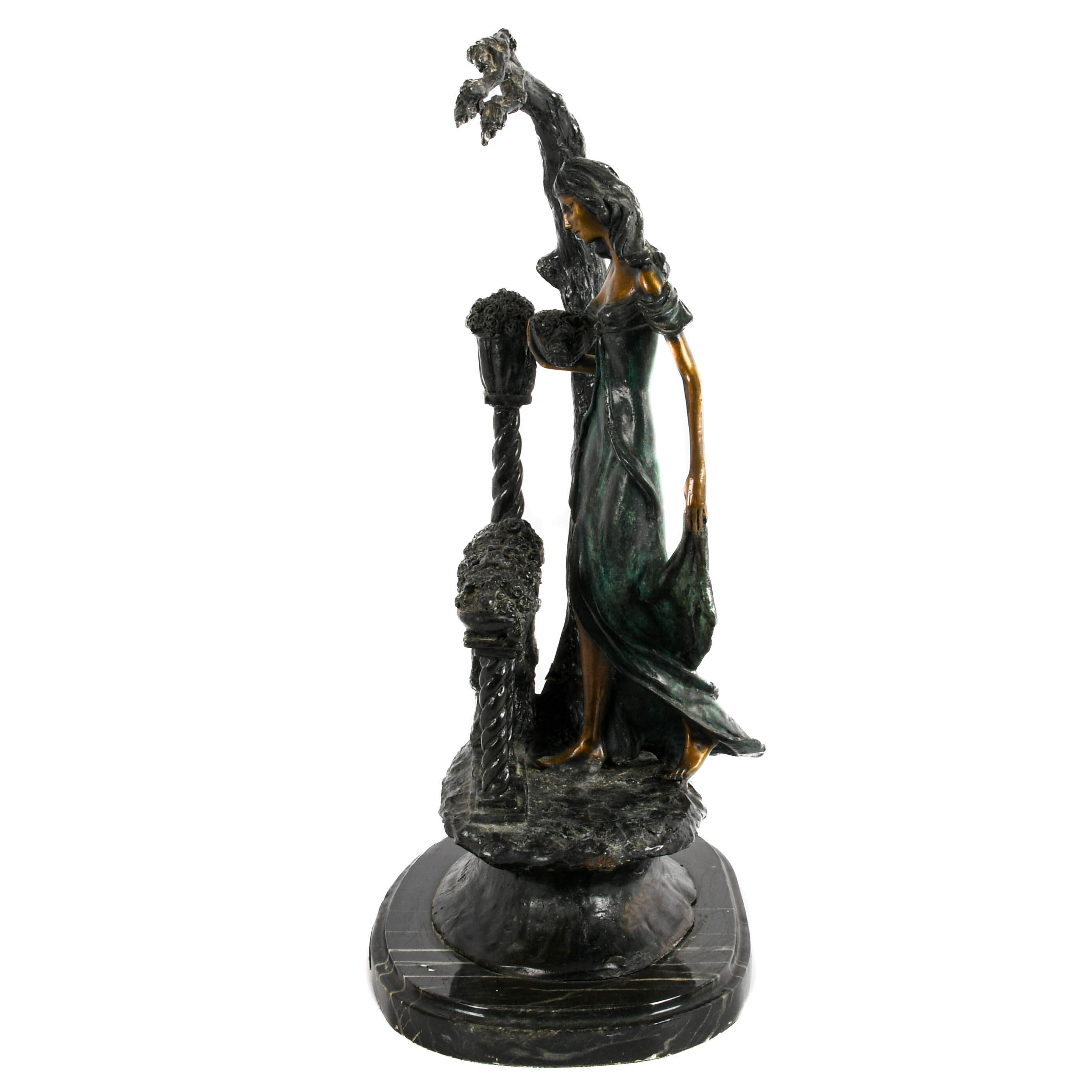 Signed and Numbered Bronze Statue "The Florist" After Louis Icart-6