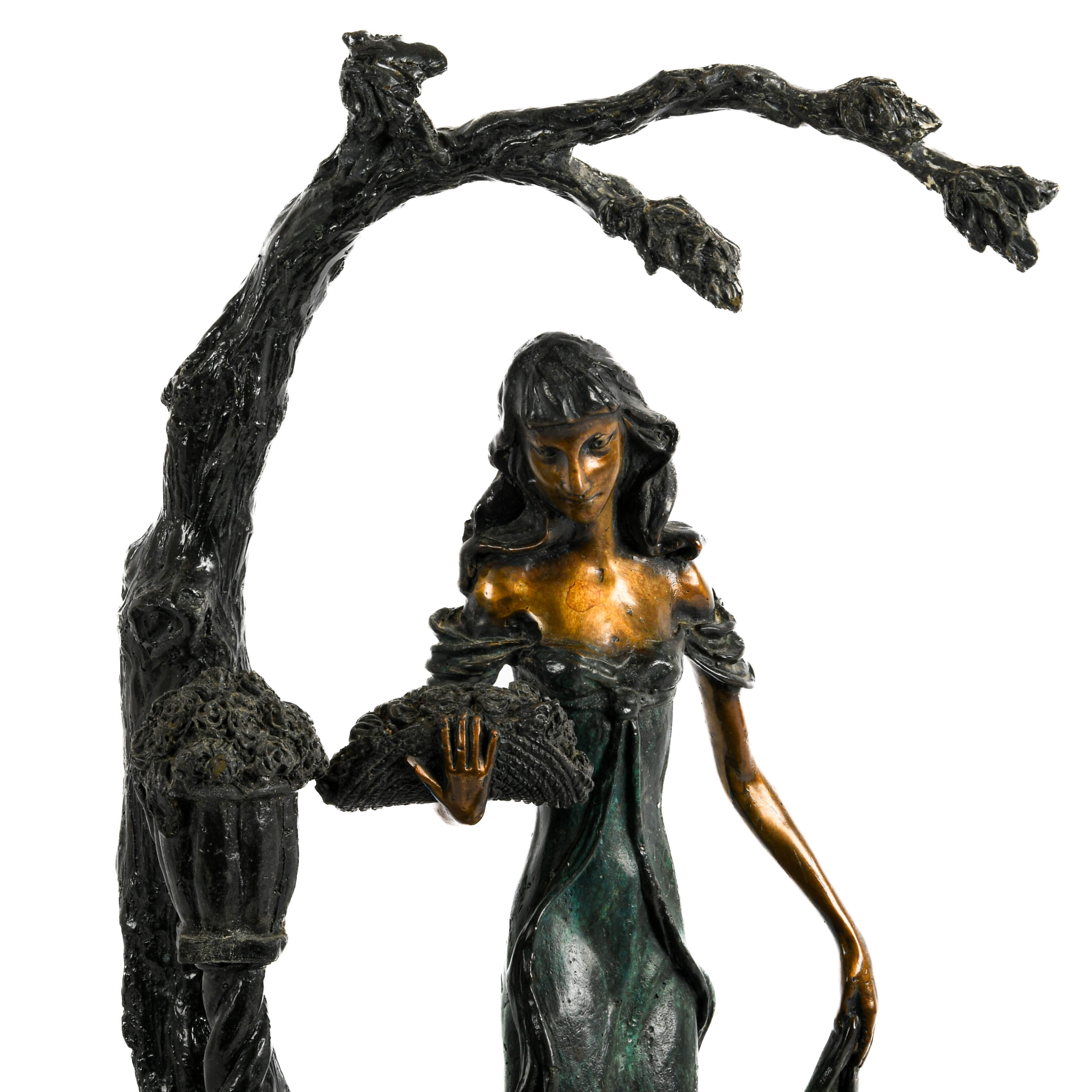 Signed and Numbered Bronze Statue "The Florist" After Louis Icart-2