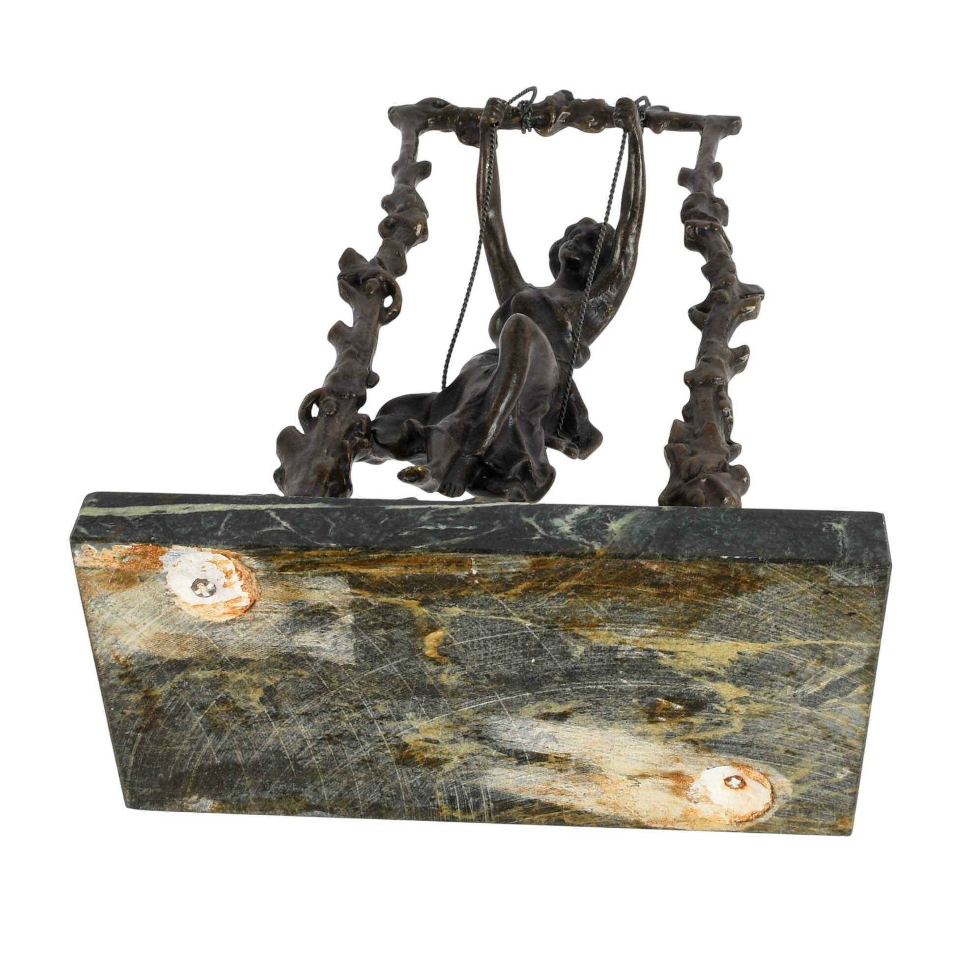 Bronze Sculpture "Woman on a Swing" by After Ava Moreau-6