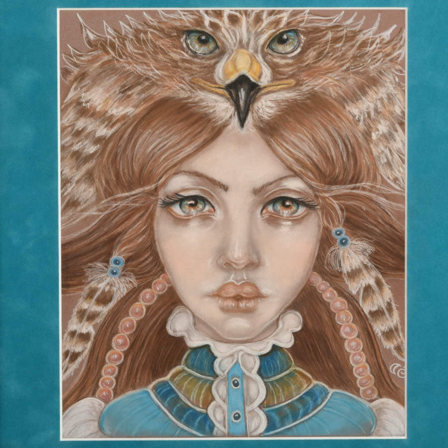 Framed "Wohali" Pastel on Paper by Tammy Mae Moon-3