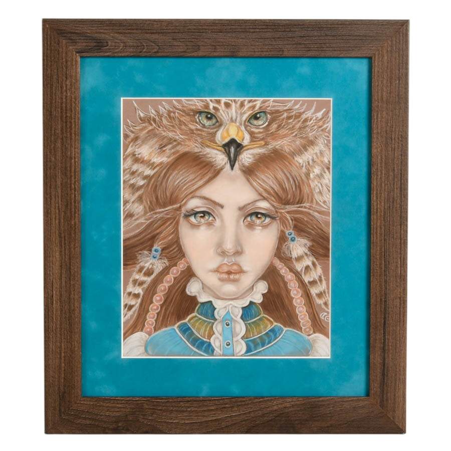 Framed "Wohali" Pastel on Paper by Tammy Mae Moon-1