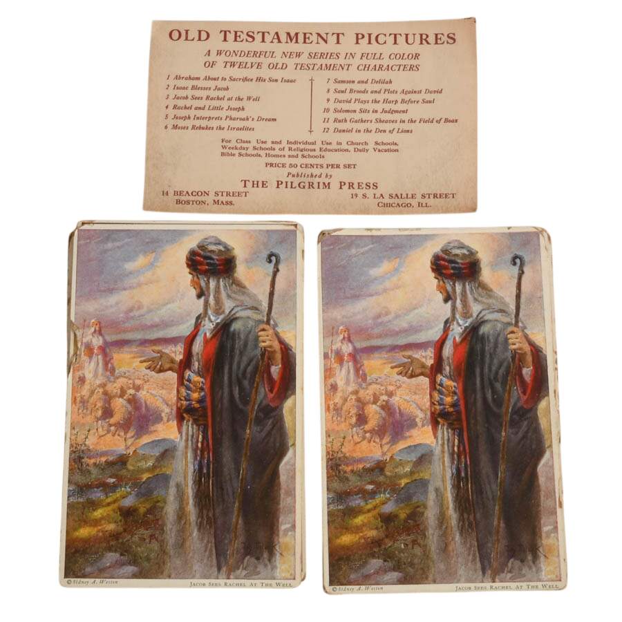 Double Set Old Testament Pictures for Pilgrim Press Lithograph Postcards-1
