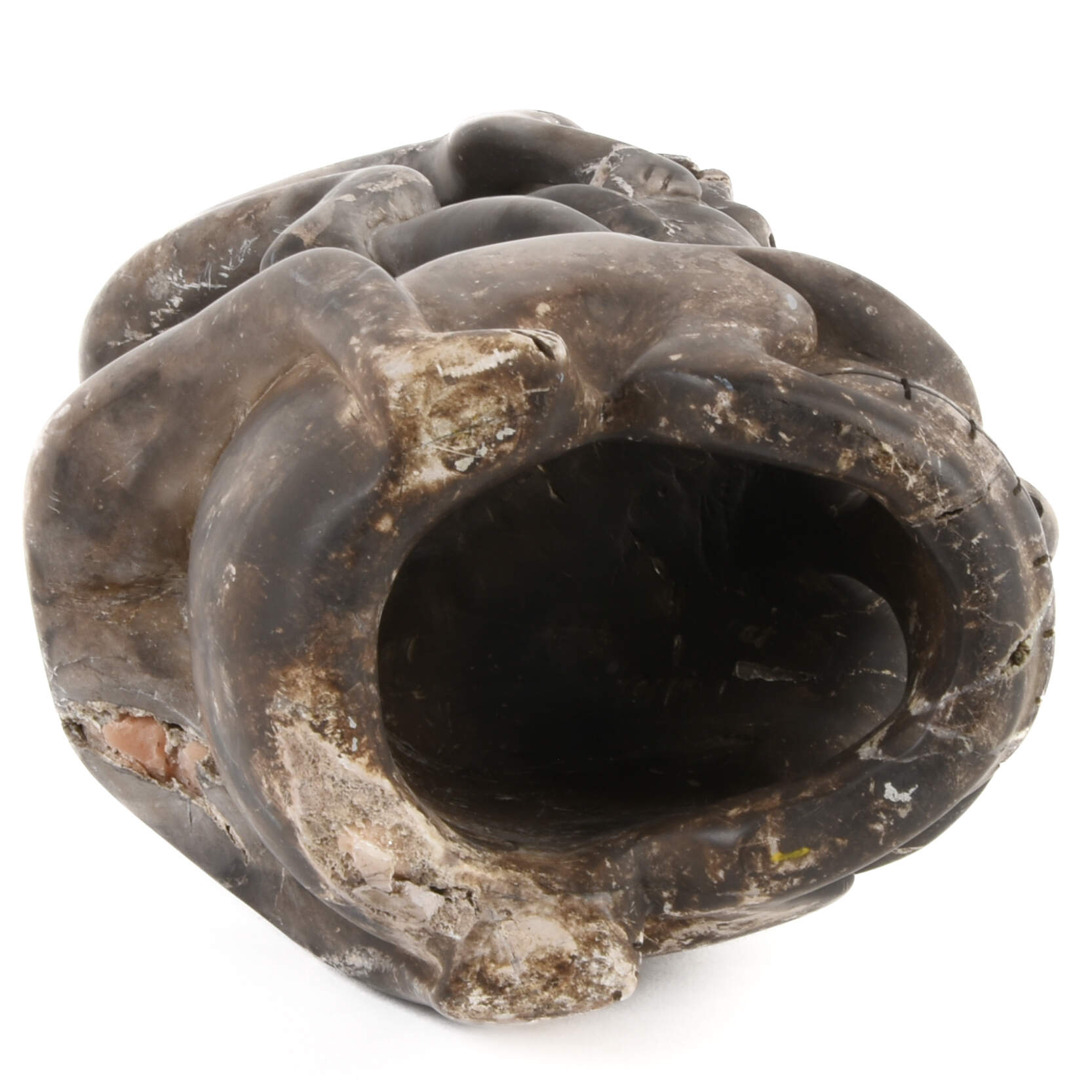 Carved Stone Skull and Lizard Figure-9
