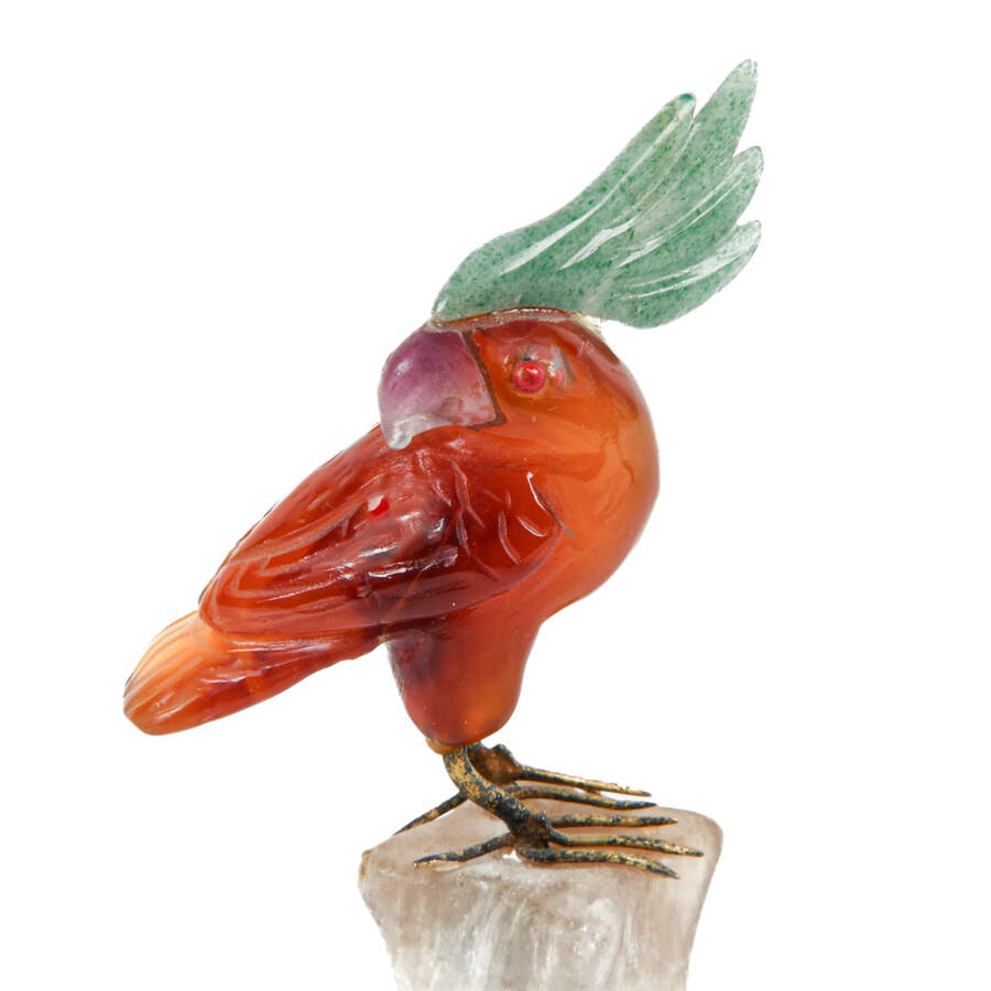 Pair of Birds with Semi-Precious Stones-10