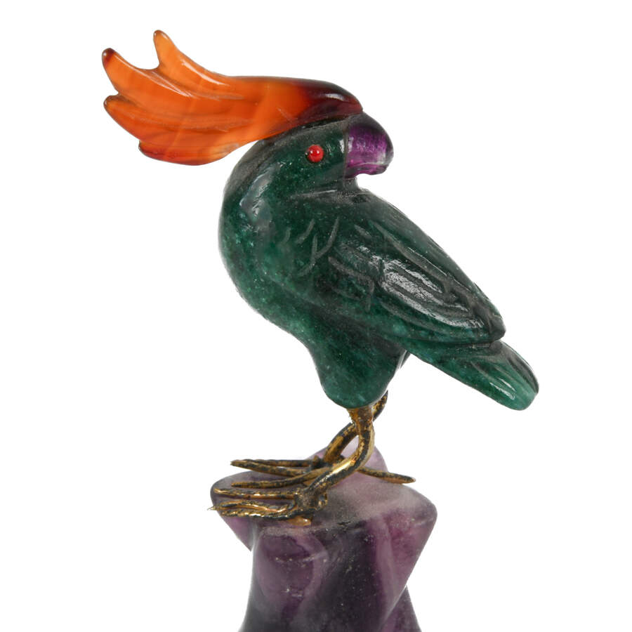Pair of Birds with Semi-Precious Stones-9