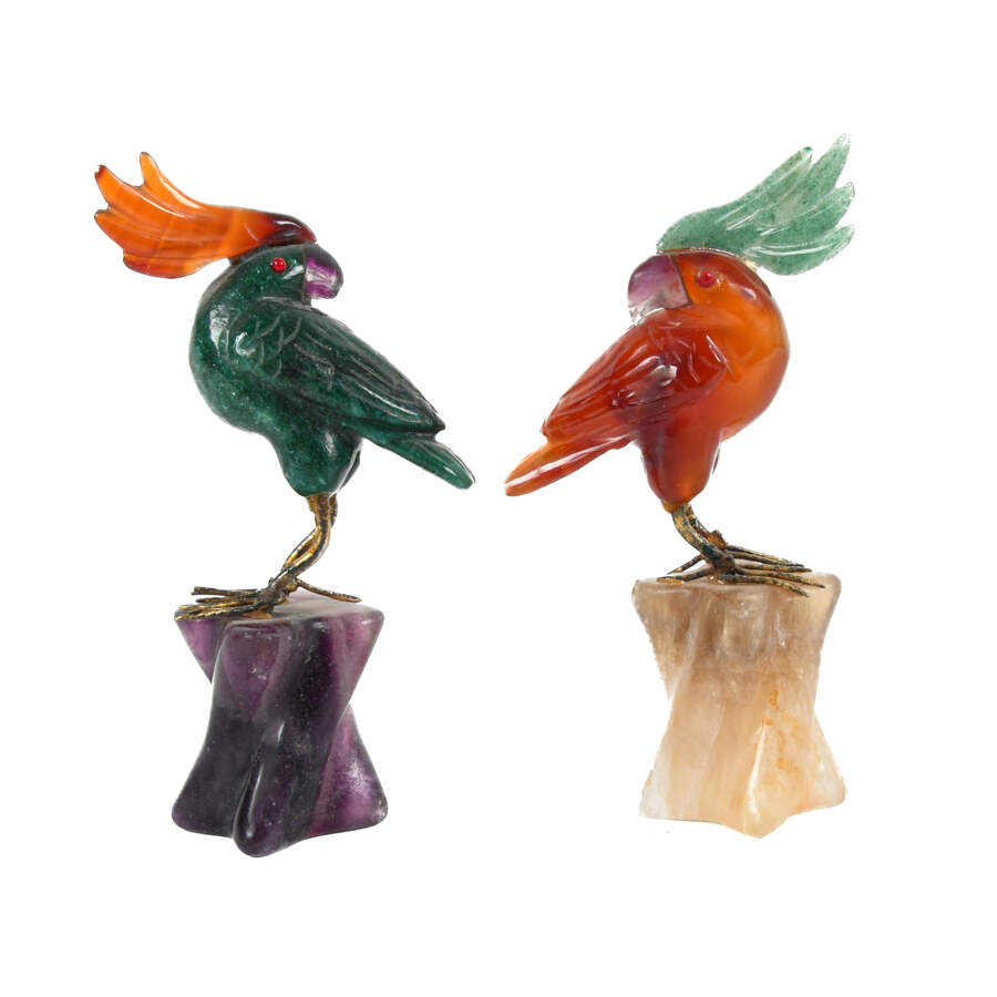 Pair of Birds with Semi-Precious Stones-6