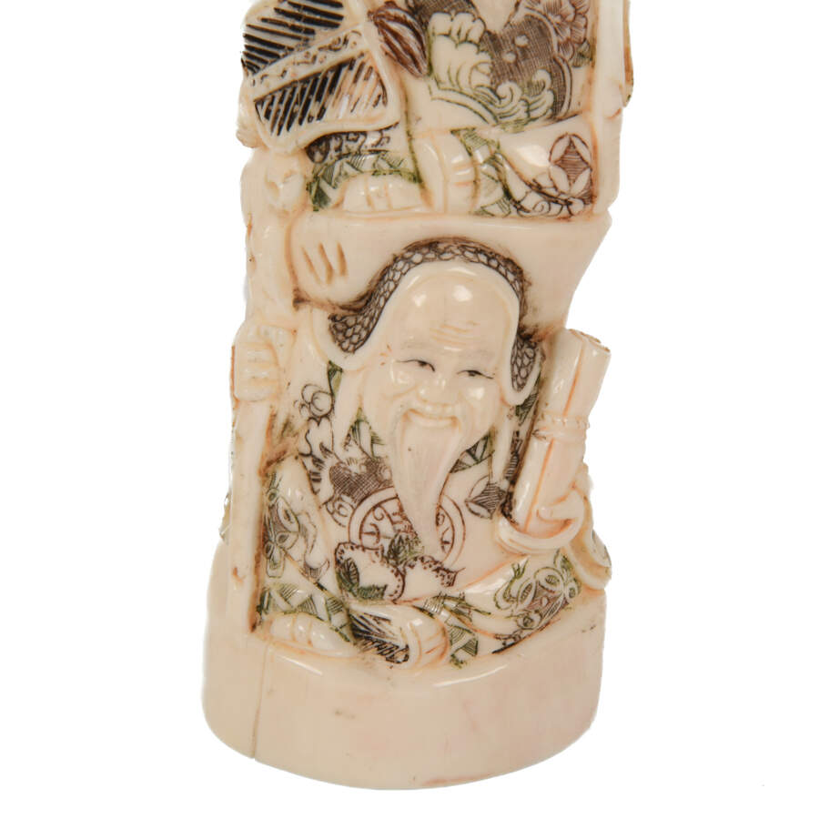Asian Bone Carving with Three Figures-4