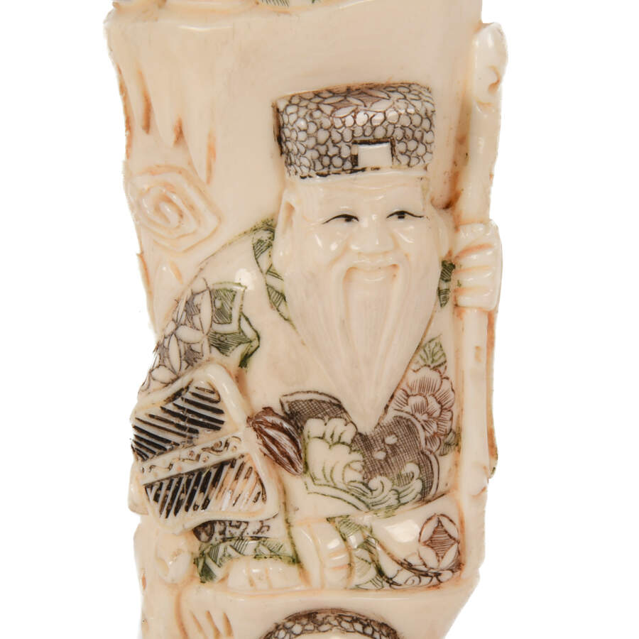 Asian Bone Carving with Three Figures-3
