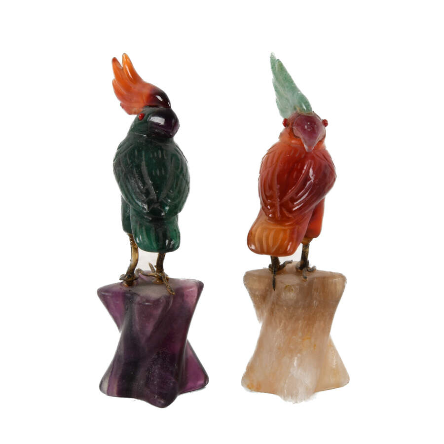 Pair of Birds with Semi-Precious Stones-3