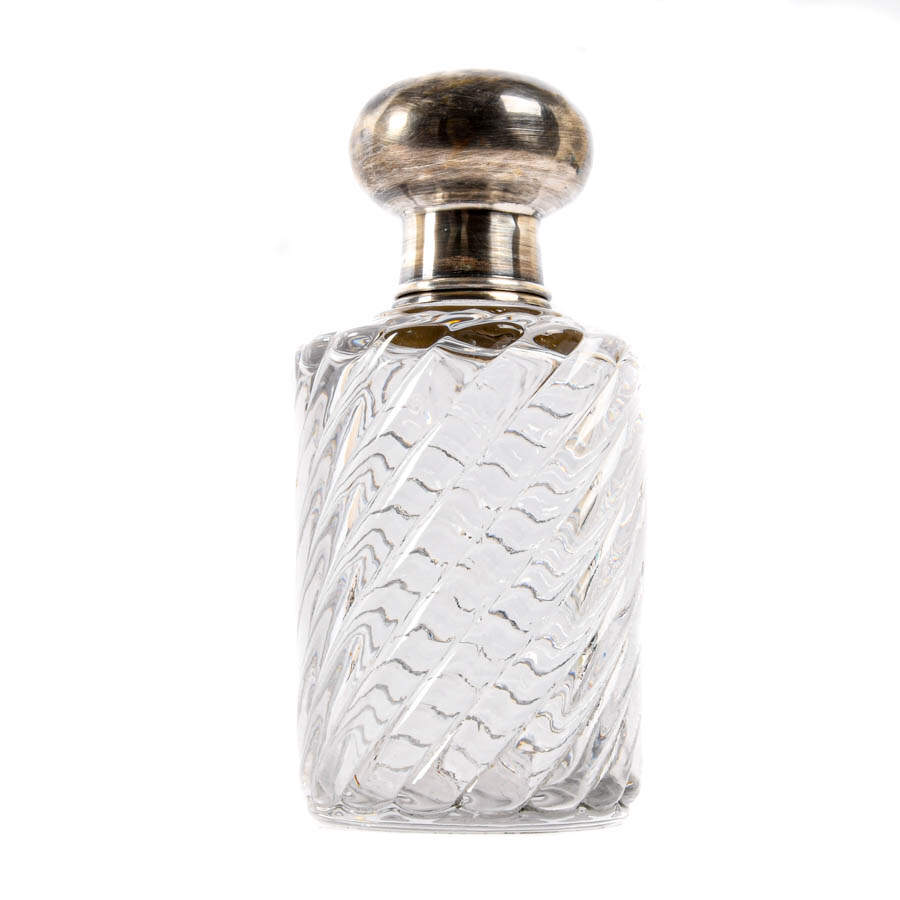 Victorian Crystal Swirl Glass Perfume Bottle-2