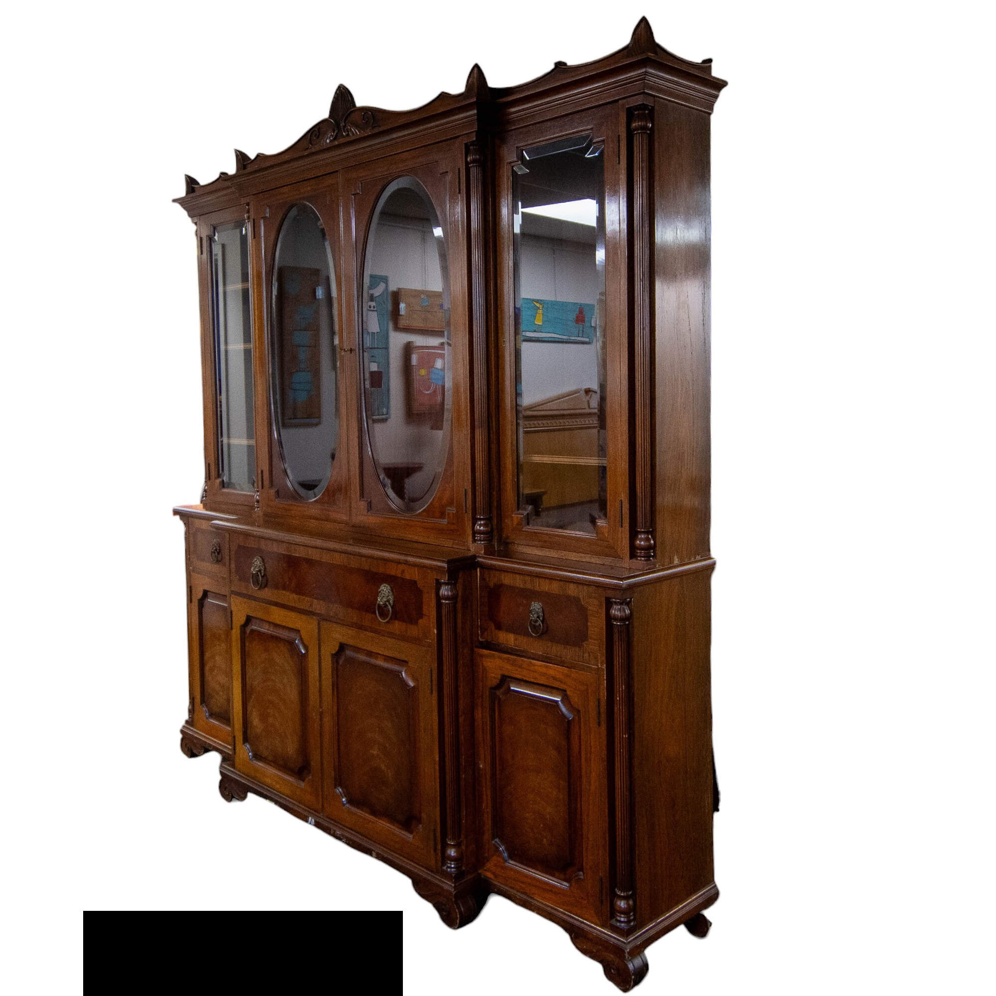 Antique China Cabinet with Secretary-3