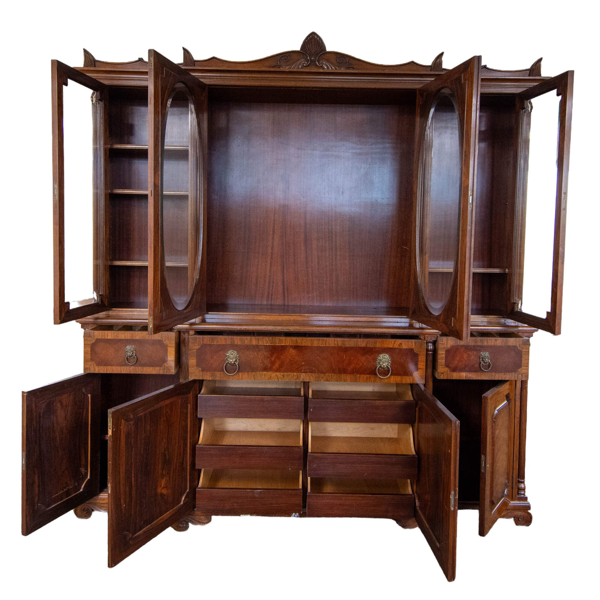 Antique China Cabinet with Secretary-2