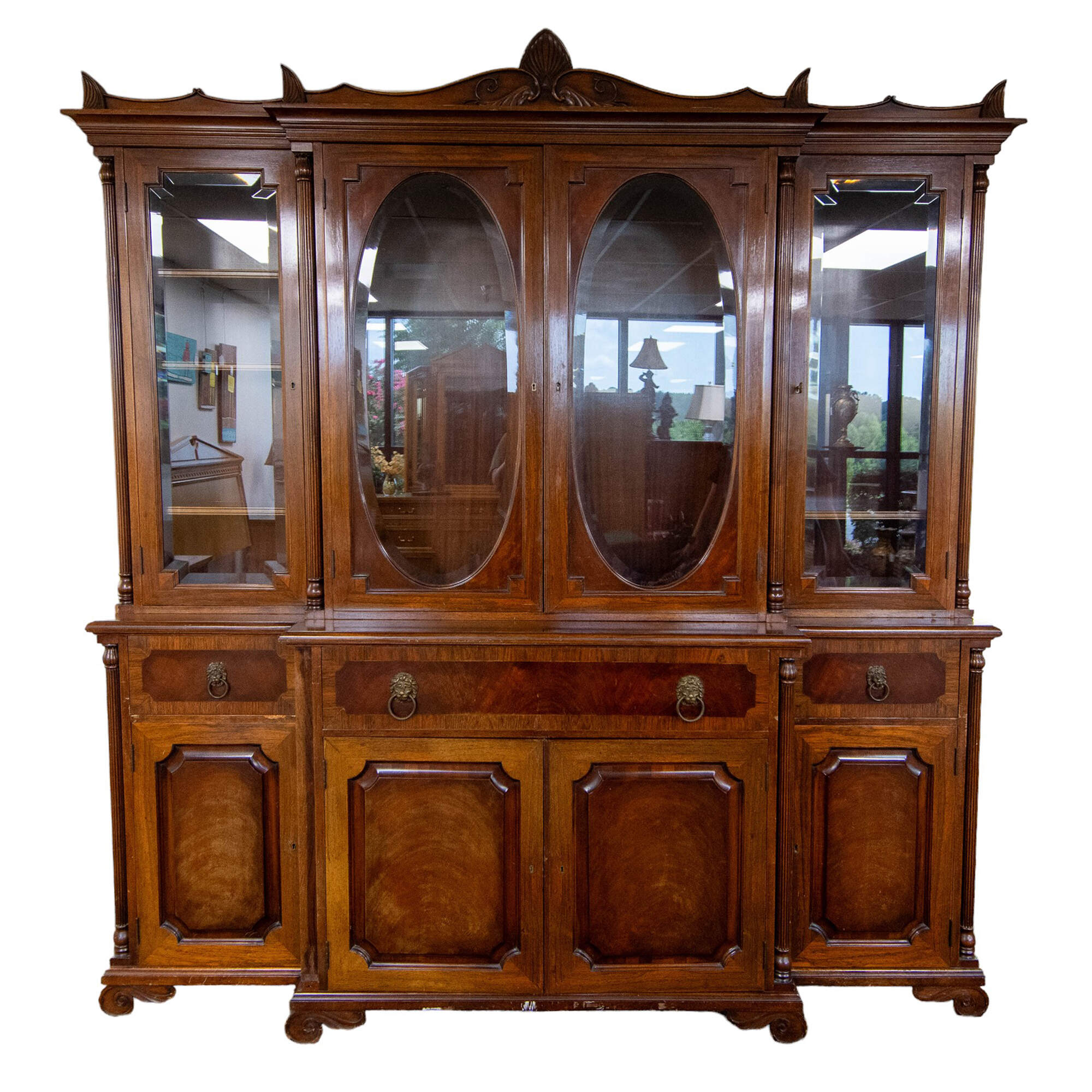 Antique China Cabinet with Secretary-1
