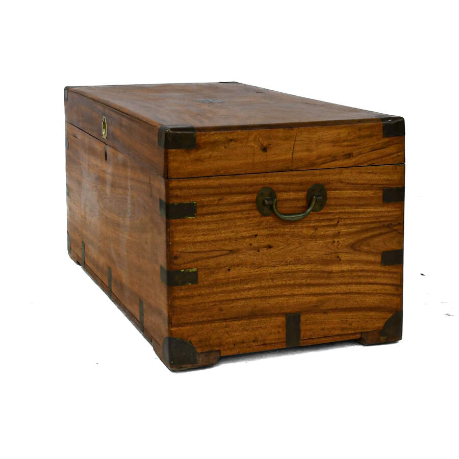 Antique Chinese Export Camphor Wood Chest with Brass Mounts-3