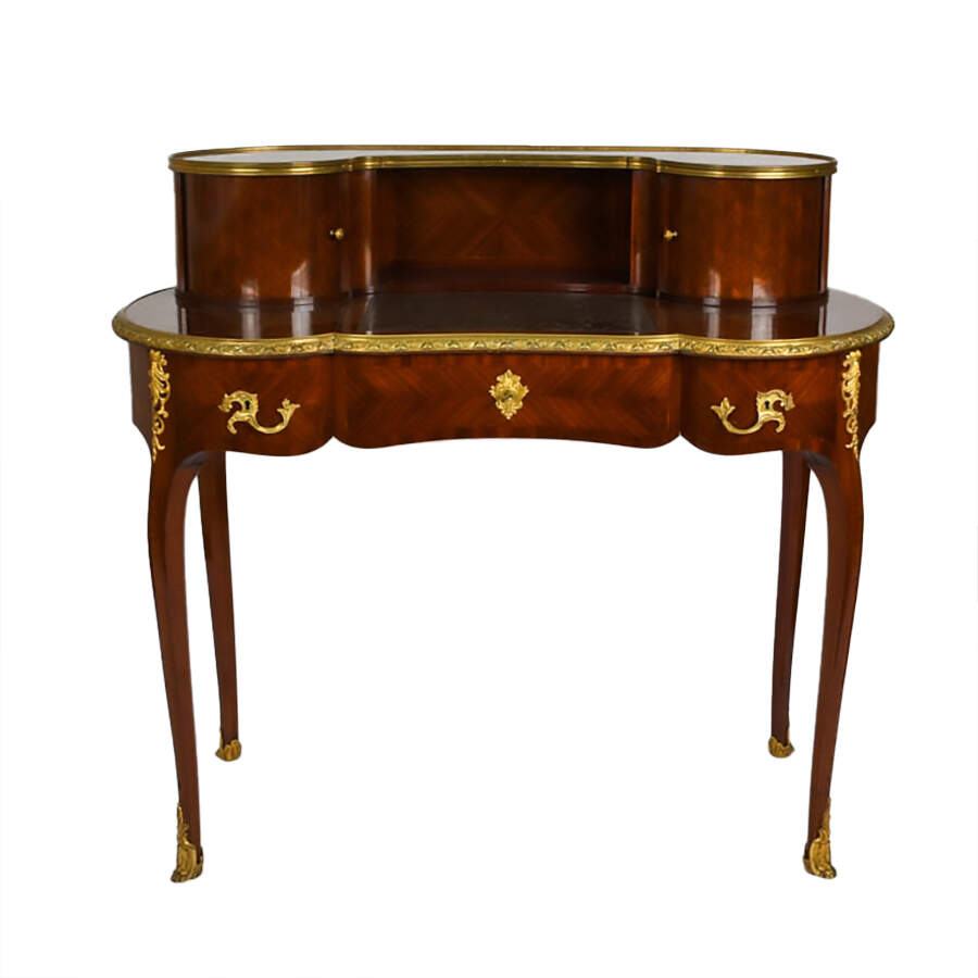 French Louis XVI-Style Ladies Mahogany and Gilt Ormolu Mounted Desk-1