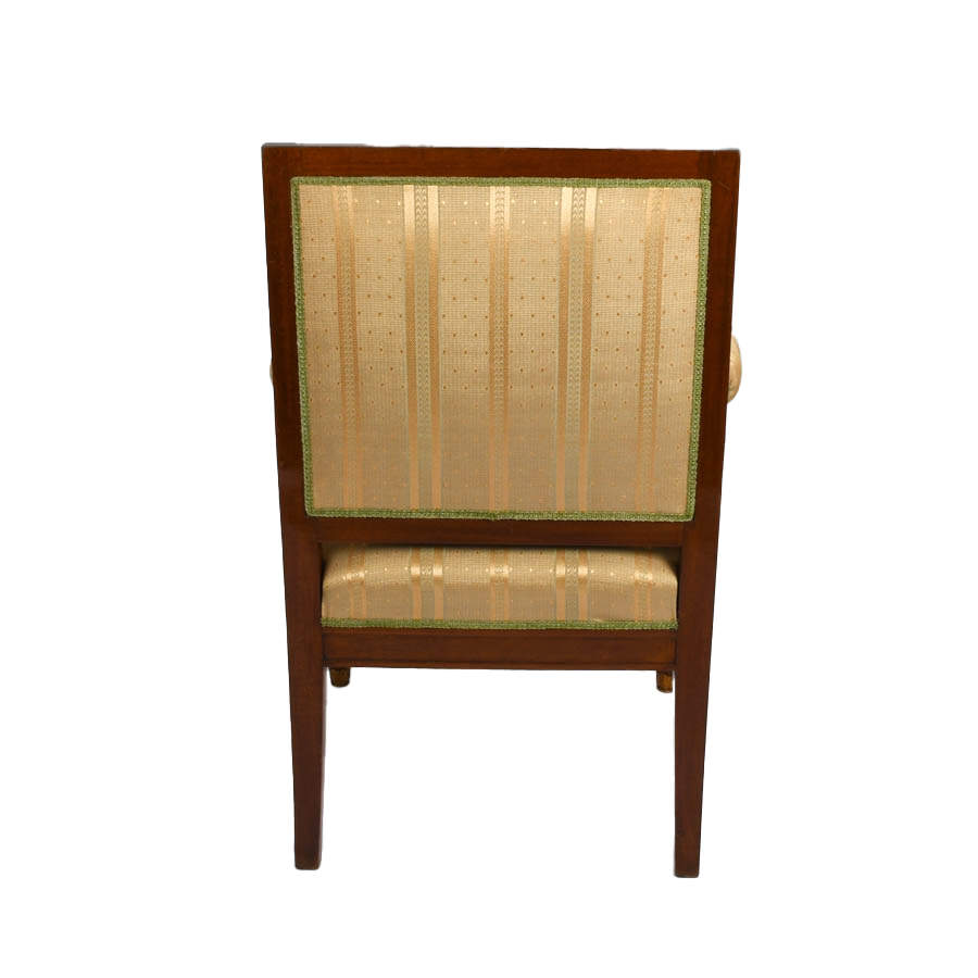Antique French Empire-Style Ormolu and Upholstered Side Chair-4