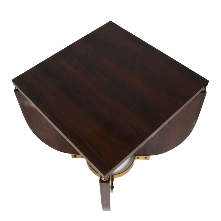 Pair of Mid-Century Modern Walnut Side Tables with Brass Mounts-4