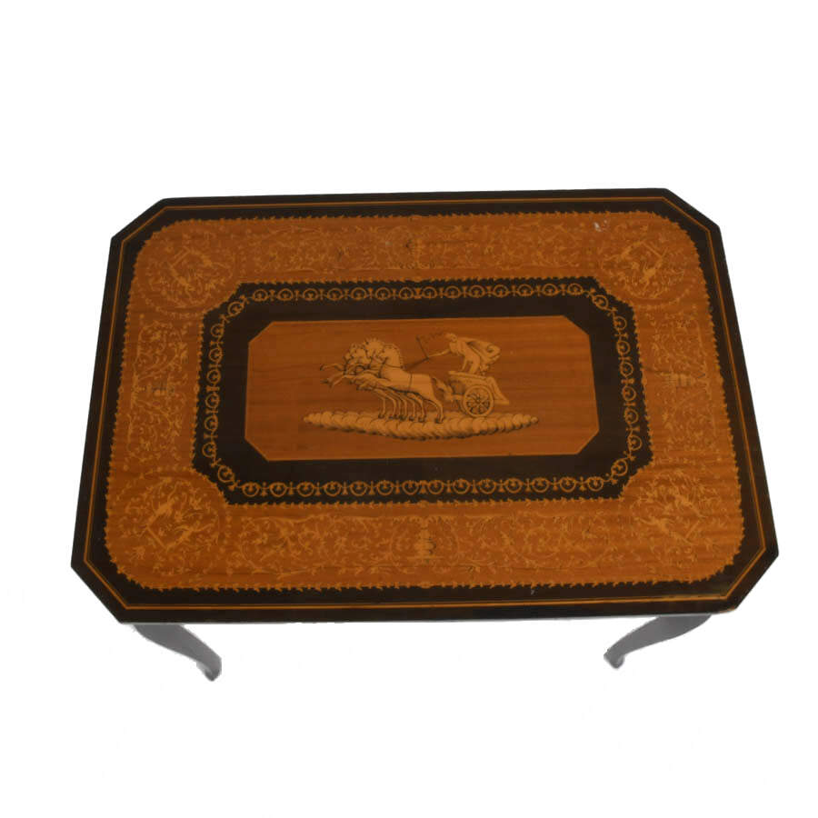 Italian Inlaid Wood Side Table-3