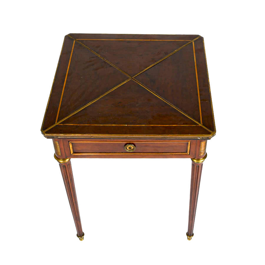 Edwardian Mahogany and Gilt Mounted Game Table-3