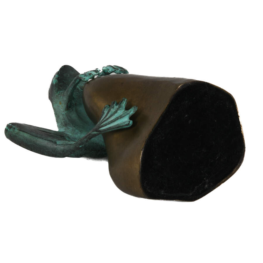 Bronze Verdigris Frog Resting on Rock by David Kay-10