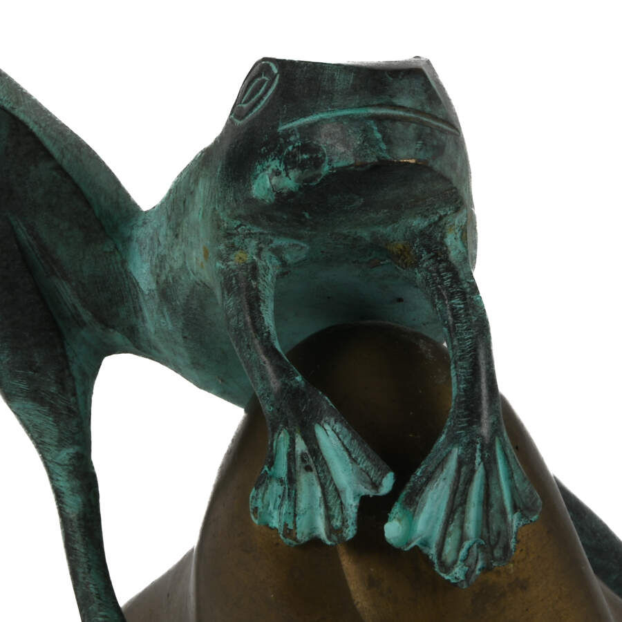 Bronze Verdigris Frog Resting on Rock by David Kay-5