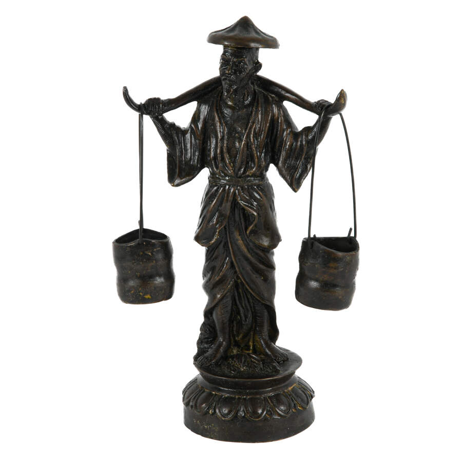 Bronze Asian Water Bearer Sculpture-1